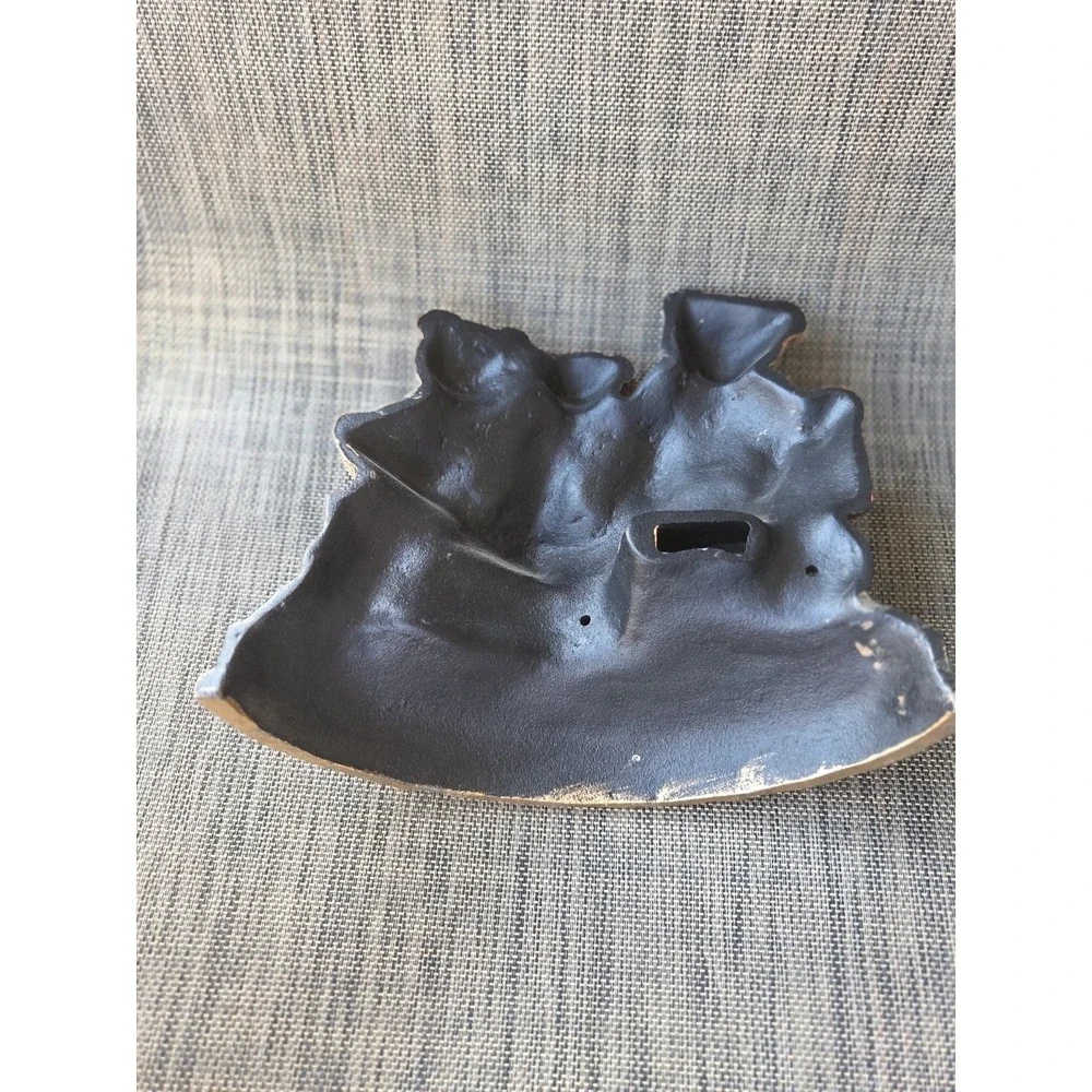 Vtg 🧸 Three Teddy Bear Cast Iron Train Car Doorstop Bookend Decor Heavy